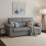 Divano Letto 3 Posti Grigio Sfoderabile Contenitore 225x95 cm, Lavabile Made in Italy - Trino