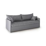 Divano Letto 3 Posti Grigio Sfoderabile Lavabile 205x86 cm, Letto Estraibile Materasso Incluso Made in Italy - Avellana