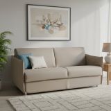 Divano Letto 3 Posti Grigio Tortora Sfoderabile Contenitore 200x95 cm, Lavabile Made in Italy - Cecina