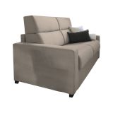 Divano Letto 3 Posti Grigio Tortora Sfoderabile Contenitore 220x95 cm, Lavabile Made in Italy - Marcon