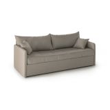 Divano Letto 3 Posti Grigio Tortora Sfoderabile Lavabile 205x86 cm, Idrorepellente Letto Estraibile Materasso Incluso Made in Italy - Avellana