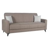 Divano Letto 3 Posti Marrone Contenitore di Apertura Click-clack 220x90 cm, Lavabile - Mulazzo