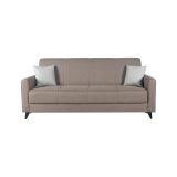 Divano Letto 3 Posti Marrone Contenitore di Apertura Click-clack 220x90 cm, Lavabile - Mulazzo