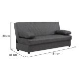 Divano Letto 3 Posti Marrone Contenitore Reclinabile 181x81 cm, Cuscini Inclusi - Apicella