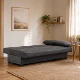 Divano Letto 3 Posti Marrone Contenitore Reclinabile 181x81 cm, Cuscini Inclusi - Apicella