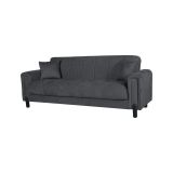 Divano Letto 3 Posti Nero Antracite Contenitore 226x86 cm, Lavabile - Papozze