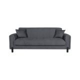 Divano Letto 3 Posti Nero Antracite Contenitore 226x86 cm, Lavabile - Papozze