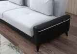 Divano letto 3 posti nero e bianco 207x92cm - Belluno