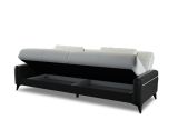 Divano letto 3 posti nero e bianco 207x92cm - Belluno