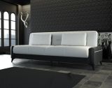 Divano letto 3 posti nero e bianco 207x92cm - Belluno