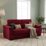 Divano Letto 3 Posti Rosso Sfoderabile Contenitore 225x95 cm, Lavabile Made in Italy - Nus