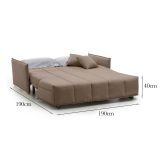 Divano letto 3 posti tortora 190x90cm - Ardis