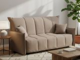 Divano letto 3 posti tortora 190x90cm - Ardis