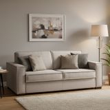 Divano letto 3 posti tortora 200x95cm - Adalberto