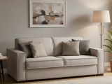 Divano letto 3 posti tortora 200x95cm - Adalberto