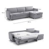 Divano letto 4 posti grigio 260x160cm - Sumirago
