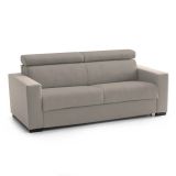 Divano Letto Aisha, Divano a 3 posti, 100% Made in Italy, Sofà Soggiorno con apertura girevole, con poggiatesta regolabili e Braccioli slim, Cm 200x95h85, Tortora