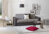 Divano Letto Alena, Divano a 2 posti, 100% Made in Italy, Sofà Soggiorno con apertura girevole, in tessuto imbottito, con Braccioli slim, Cm 160x95h90, Grigio e Antracite