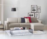 Divano Letto Alicya, Divano ad angolo, 100% Made in Italy, Sofà con apertura girevole, con Penisola contenitore reversibile, con Braccioli standard, Cm 280x95h90, Tortora