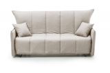 Divano Letto Alissa, Divano a 2 posti, 100% Made in Italy, Sofà Soggiorno con apertura a carrello, in tessuto imbottito, con Braccioli standard, Cm 150x90h85, Beige