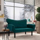 Divano letto alla francese azzurro 140x65cm - Hone