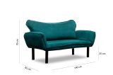 Divano letto alla francese azzurro 140x65cm - Hone