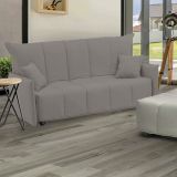 Divano Letto Allegra, Divano a 3 posti, 100% Made in Italy, Sofà Soggiorno con apertura a carrello, in tessuto imbottito, con cuscini inclusi, Cm 165x90h85, Grigio