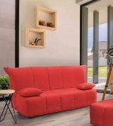 Divano Letto Allegra, Divano a 3 posti, 100% Made in Italy, Sofà Soggiorno con apertura a carrello, in tessuto imbottito, con cuscini inclusi, Cm 165x90h85, Rosso