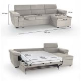 Divano letto angolare beige 285x160cm - Tolle