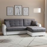 Divano letto angolare bianco e grigio 246x160cm - Argos