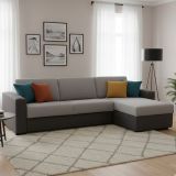 Divano letto angolare grigio e antracite 280x95cm - Aika