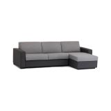 Divano letto angolare grigio e antracite 280x95cm - Aika