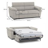Divano letto classico beige 185x95cm - Salorno