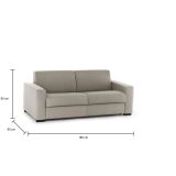 Divano letto classico tortora 180x95cm - Akito
