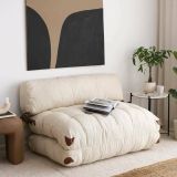 Divano letto comodo crema 120x75cm - Surigae