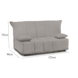 Divano letto comodo grigio 125x90cm - Ariska