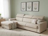 Divano letto compatto beige 260x95cm - Aloet