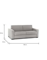 Divano letto compatto grigio 180x95cm - Akito