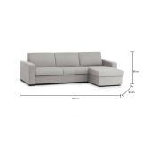 Divano letto compatto grigio 260x95cm - Allegria
