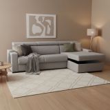 Divano letto compatto grigio 280x95cm - Allevatore