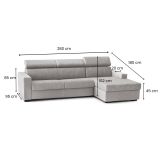 Divano letto compatto grigio 280x95cm - Allevatore