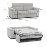 Divano letto compatto grigio chiaro 205x95cm - Brusasco