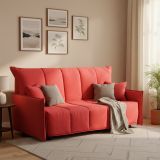 Divano letto compatto rosso 150x90cm - Alaric