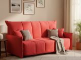 Divano letto compatto rosso 150x90cm - Alaric