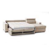 Divano letto con penisola beige 280x95cm - Allevatore