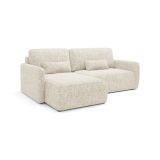 Divano Letto con Penisola Beige Chiaro Contenitore Reclinabile 207x148 cm, Reversibile - Pagno