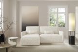 Divano Letto con Penisola Beige Chiaro Contenitore Reclinabile 207x148 cm, Reversibile - Pagno