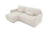 Divano Letto con Penisola Beige Chiaro Contenitore Reclinabile 207x148 cm, Reversibile - Pagno