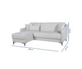Divano Letto con Penisola Beige Contenitore 207x157 cm, Lavabile - Propata