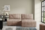 Divano Letto con Penisola Beige Contenitore Cuscini Sfoderabili 210x149 cm, Reclinabile - Pergola